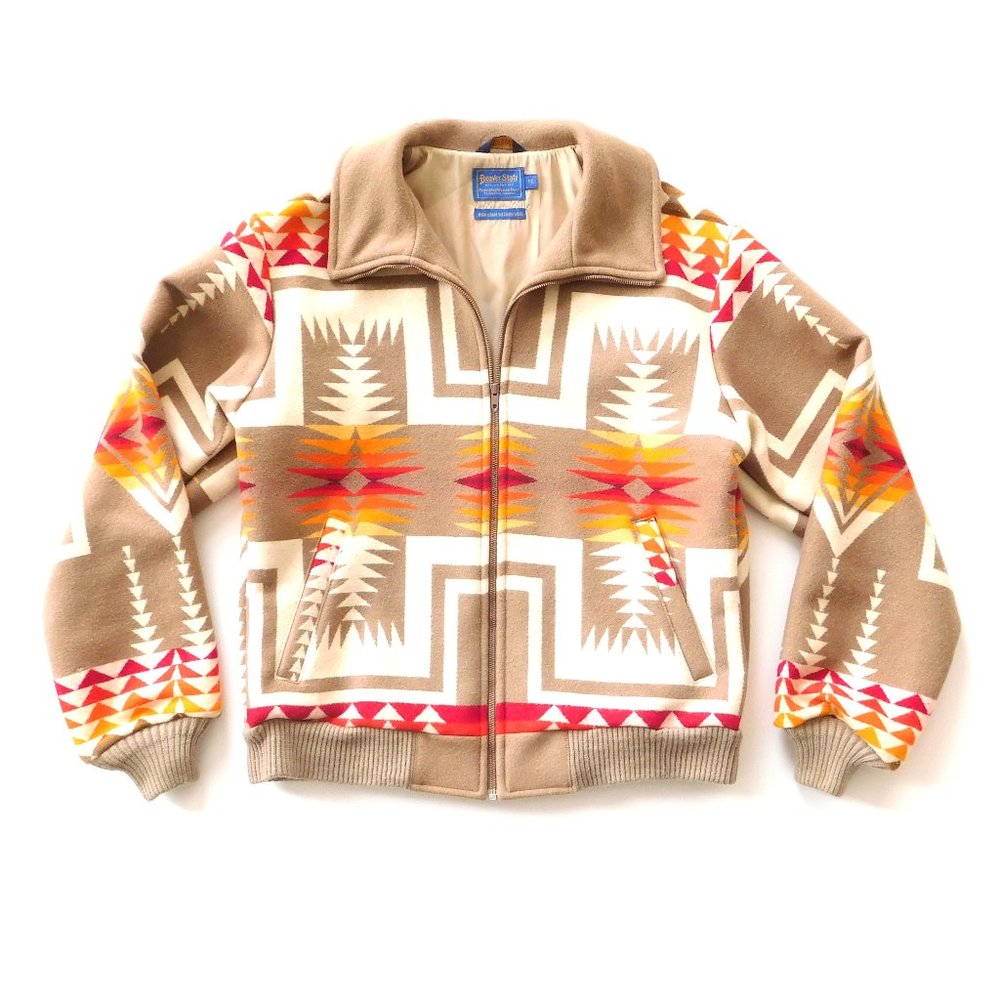 VTG Pendleton Bomber Coat High Grade Wool Southwestern Jacket Chief Joseph RARE